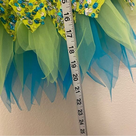 Curtain Call Dance tinker bell Costume Blue green dress tutu E2161 child SC - Picture 6 of 11